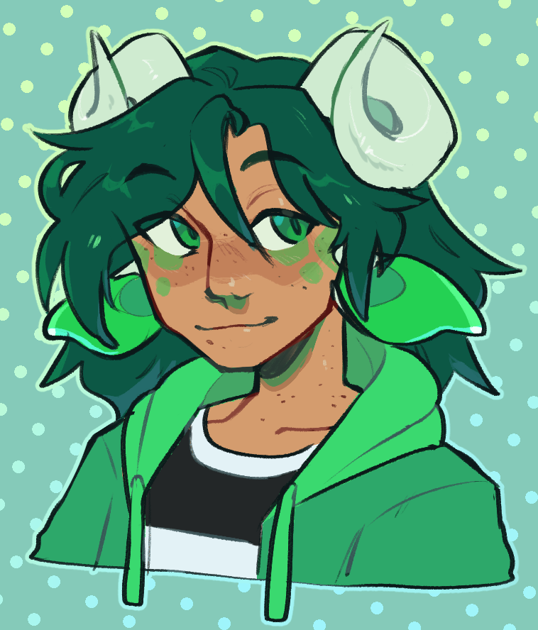Bust of malachite.